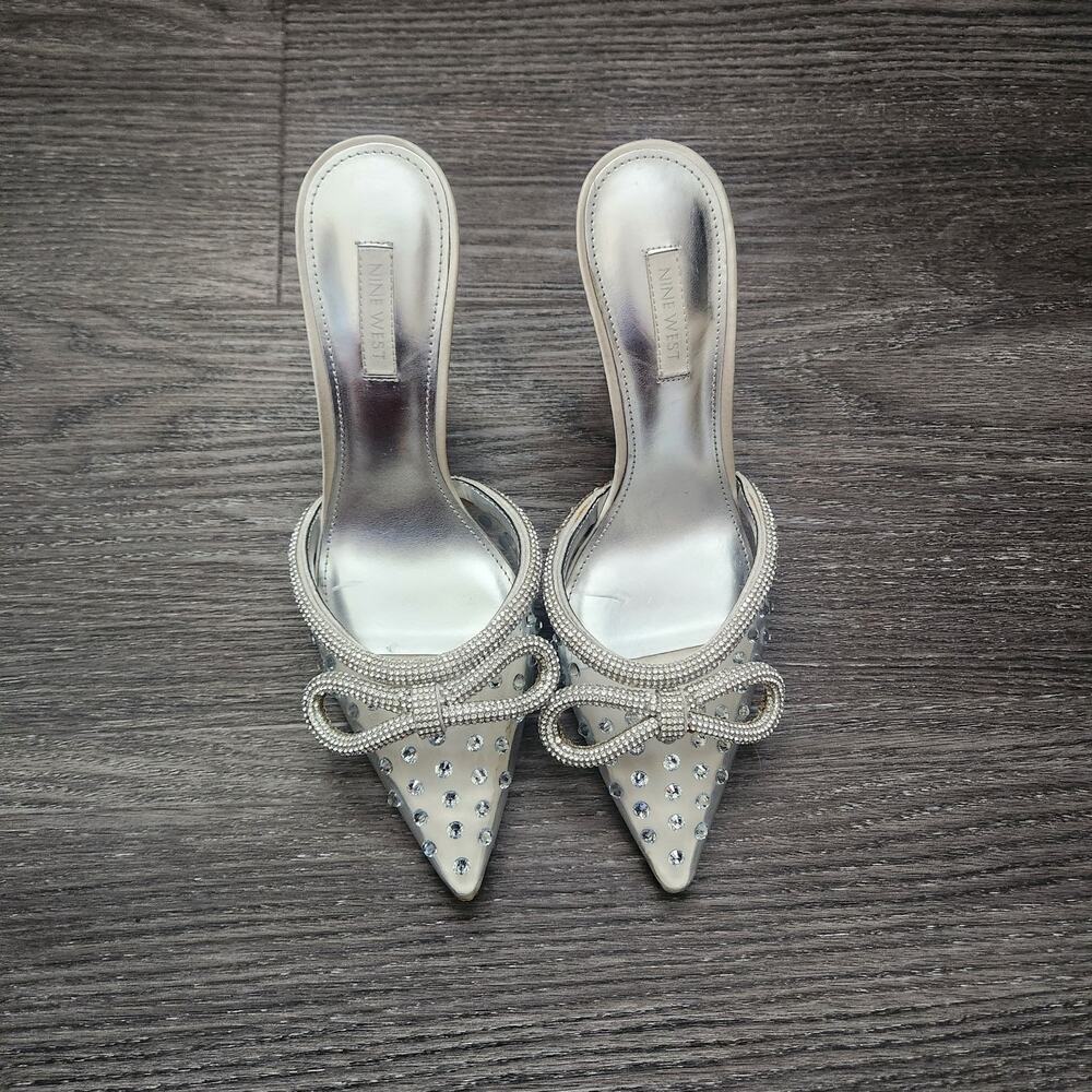 Nine West Nanita Women's Heeled Rhinestone Mules, 7.5